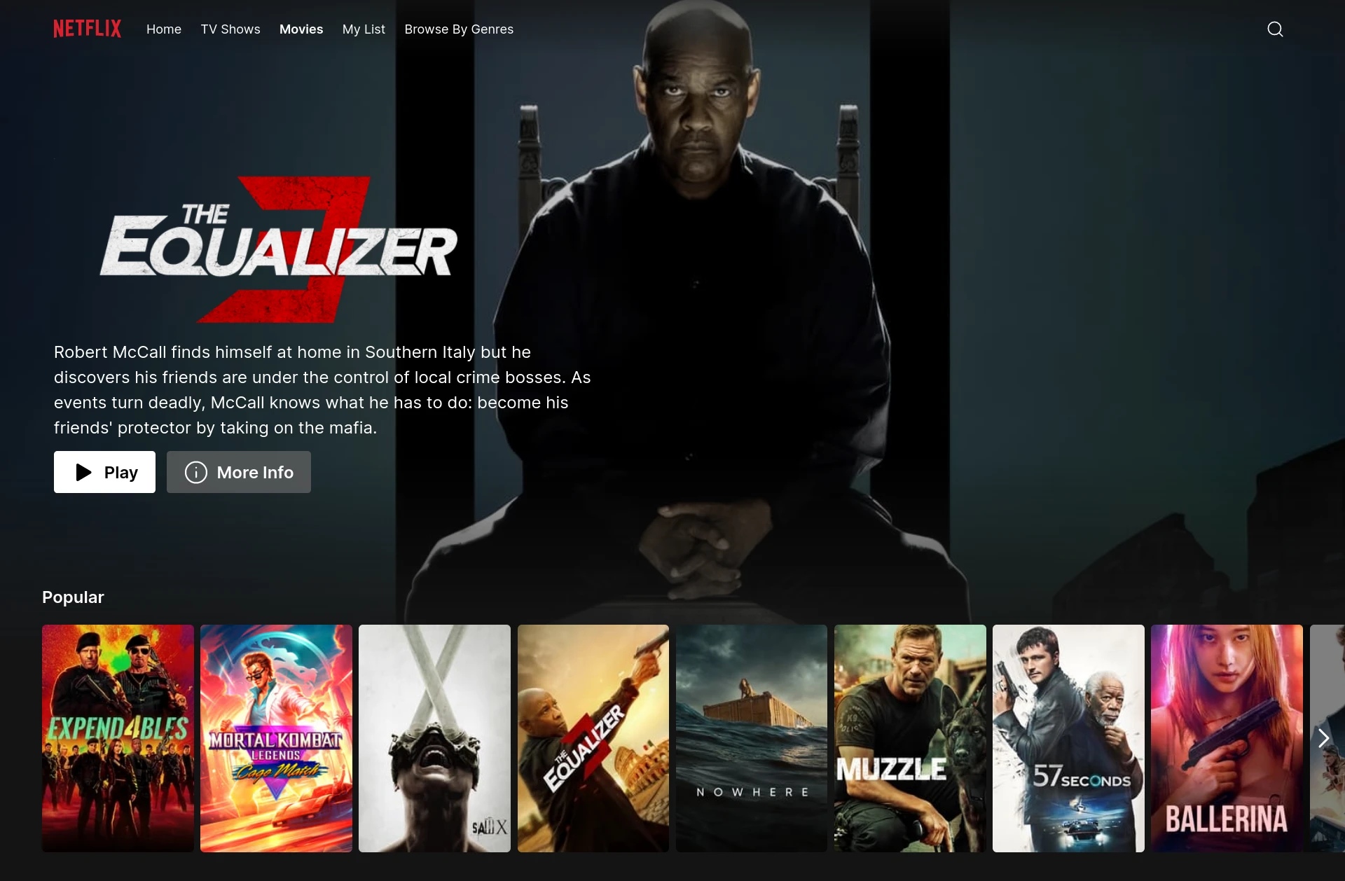 Netflix Clone - Movies Page